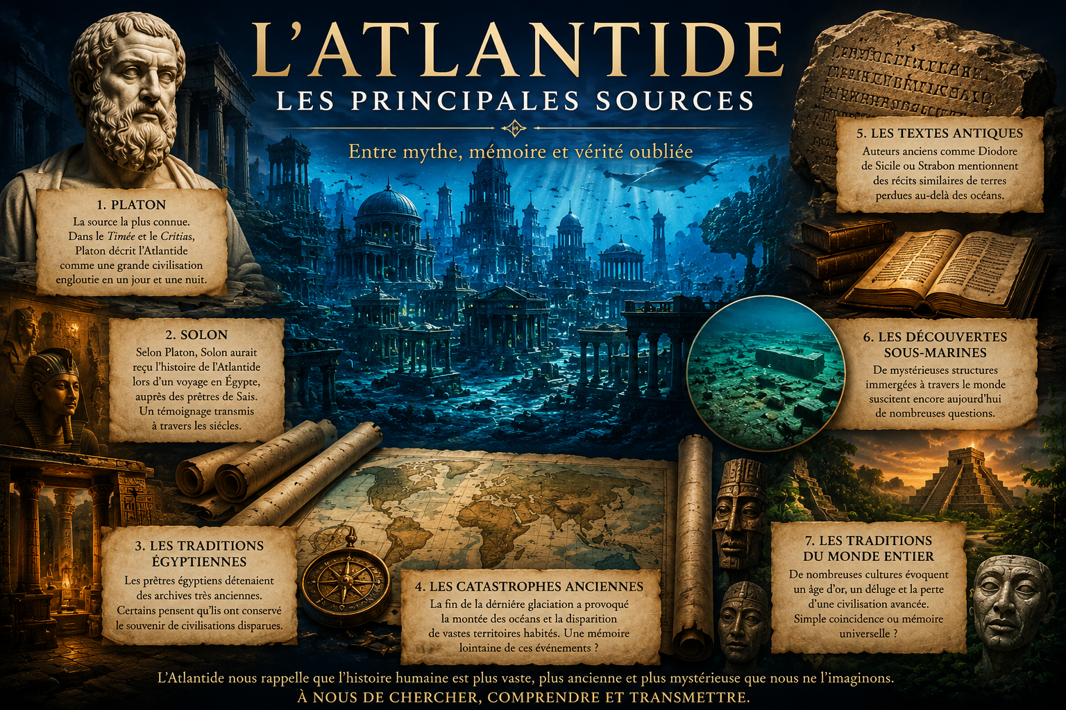 Les principales sources sur l'Atlantide : mythe, mémoire ou réalité oubliée ?